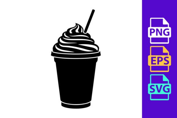Download Iced Drink with Whipped Cream and Straw - Premium Resources