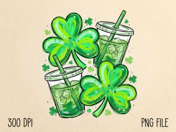 Download St Patrick’s Day Shamrock Iced Drink PNG - Iced drink Collection