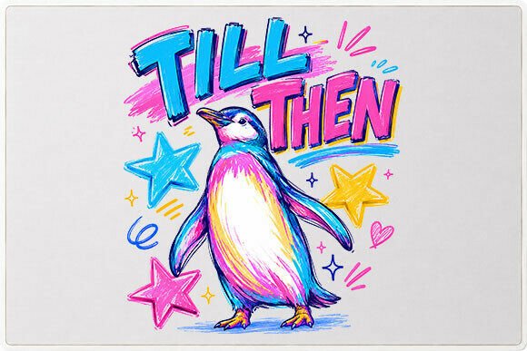 Download Neon Penguin Trendy Graphic PNG - Trendy graphic Collection