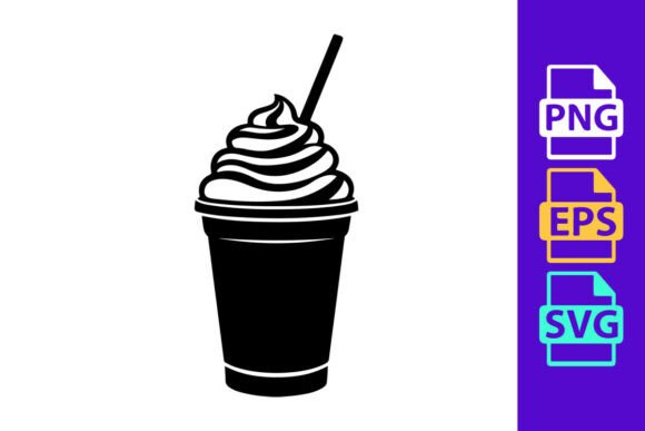 Download Iced Drink with Whipped Cream and Straw - Premium Resources